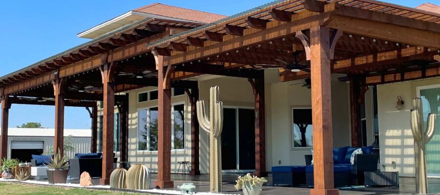 Custom Pergola built with Pergola World Lumber & Hardware Photo of Custom Built two level pergola built with Pergola World Materials